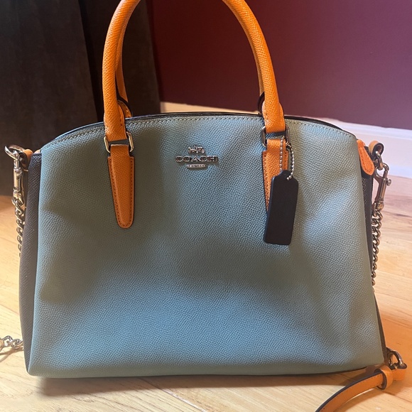 Coach Blue and Orange/Tan Crossbody Handbag - Picture 9 of 9